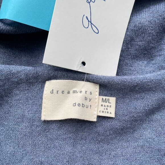 Dreamers By Debut V-Neck Long-Sleeved Tunic Sweater, Indigo Blue, Size M/L NWT! - Picture 6 of 6